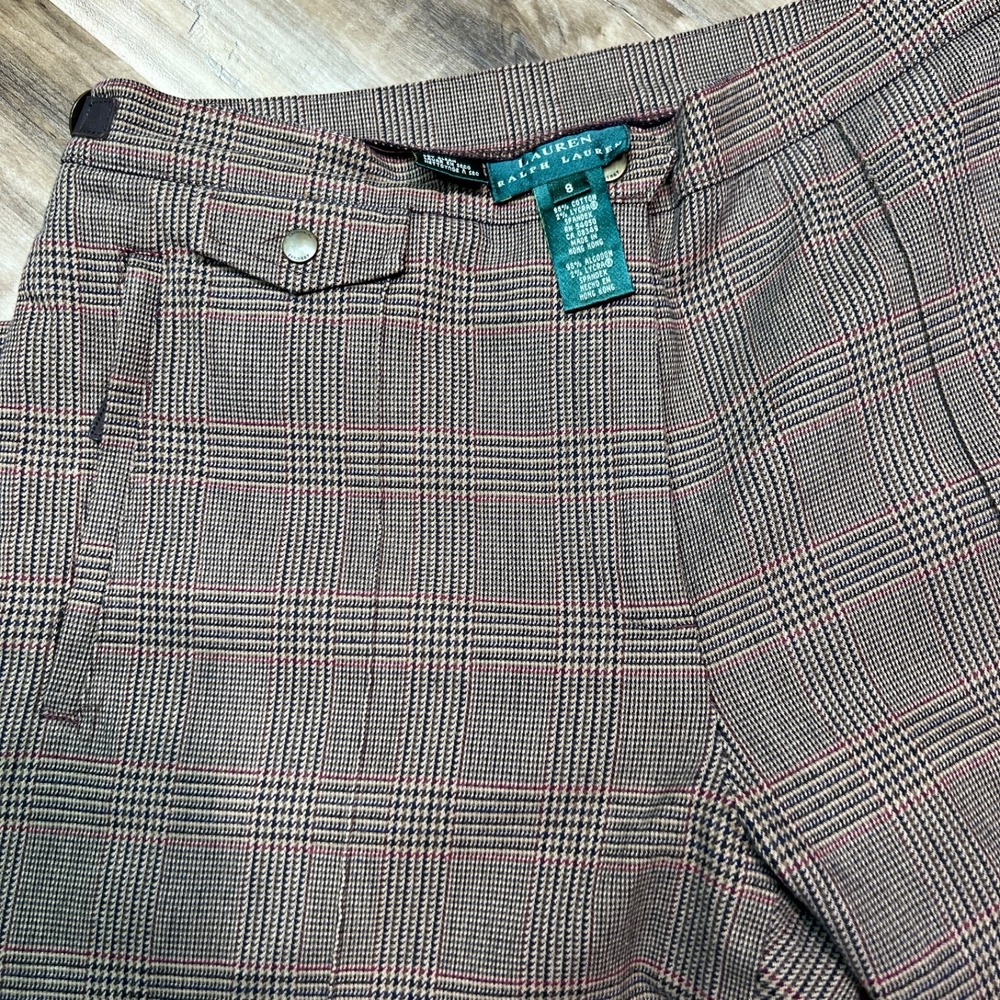 Ralph Lauren Womens Size 8 Houndstooth Cotton Stretch Ankle Pants 33x32‎ - Picture 10 of 11